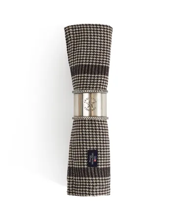 Pepita Check Cotton Linen tygservett 50x50 cm - Dark gray-beige - Lexington