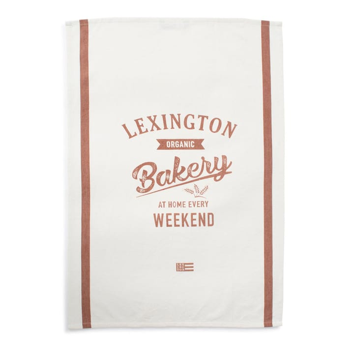 Printed Cotton Twill kjøkkenhåndkle 50x70 cm - Off white-brun - Lexington