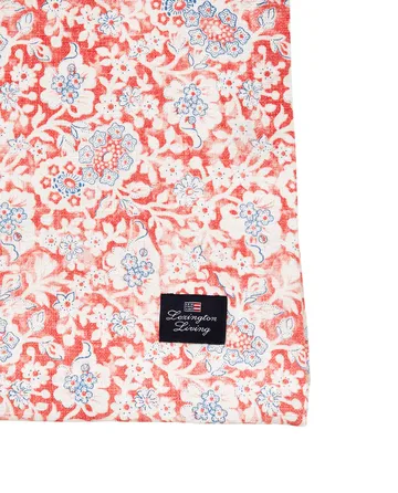 Printed Flowers Recycled Cotton bordduk 150x350 cm - Coral - Lexington