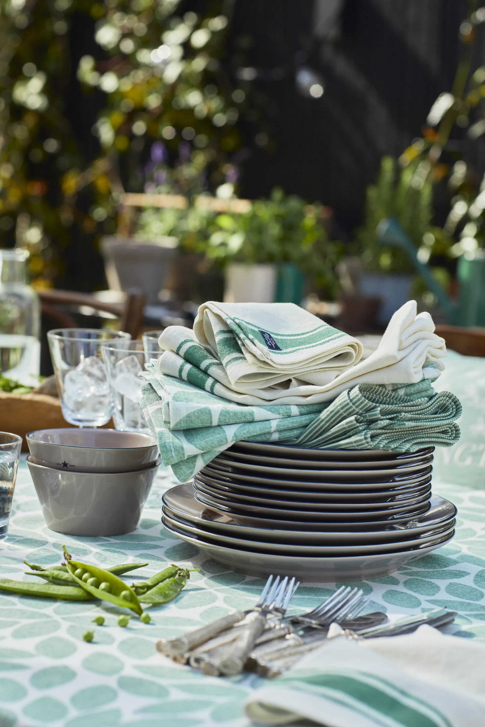 Printed Leaves tekstilserviett 50 x 50 cm, Grønn Lexington