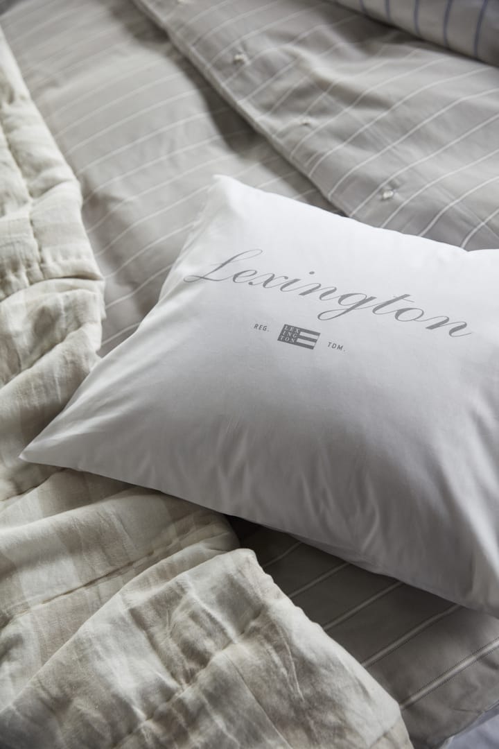 Printed Organic Cotton putevar 50 x 60 cm - Hvit-grå - Lexington