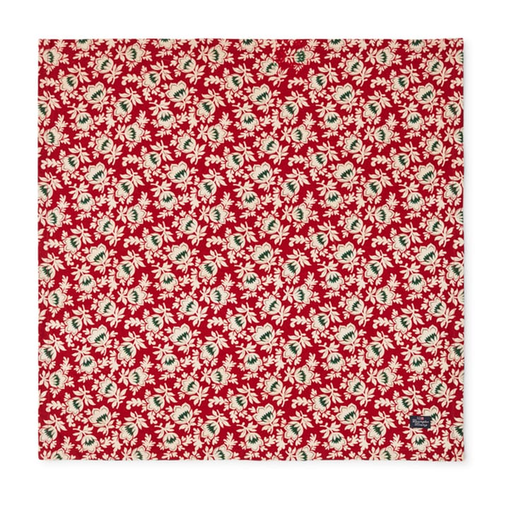 Printed Organic Cotton Twill serviett 50x50 cm - Rød-beige-grønn - Lexington