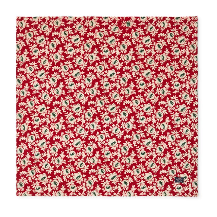 Printed Organic Cotton Twill serviett 50x50 cm, Rød-beige-grønn Lexington