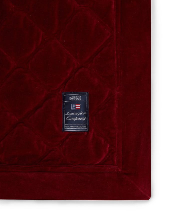 Quilted Organic Cotton Velvet sengeteppe 240 x 260 cm, Red Lexington