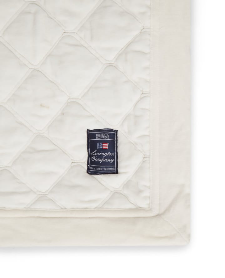 Quilted Organic Cotton Velvet sengeteppe 240 x 260 cm - Snow white - Lexington