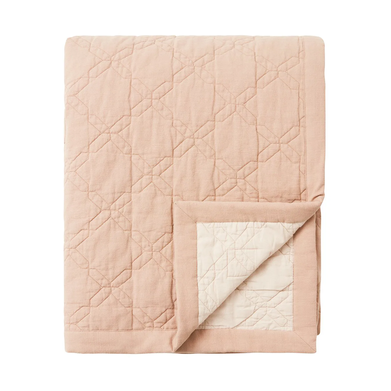 Quilted Recycled Cotton sengeteppe 260x240 cm, Beige Lexington