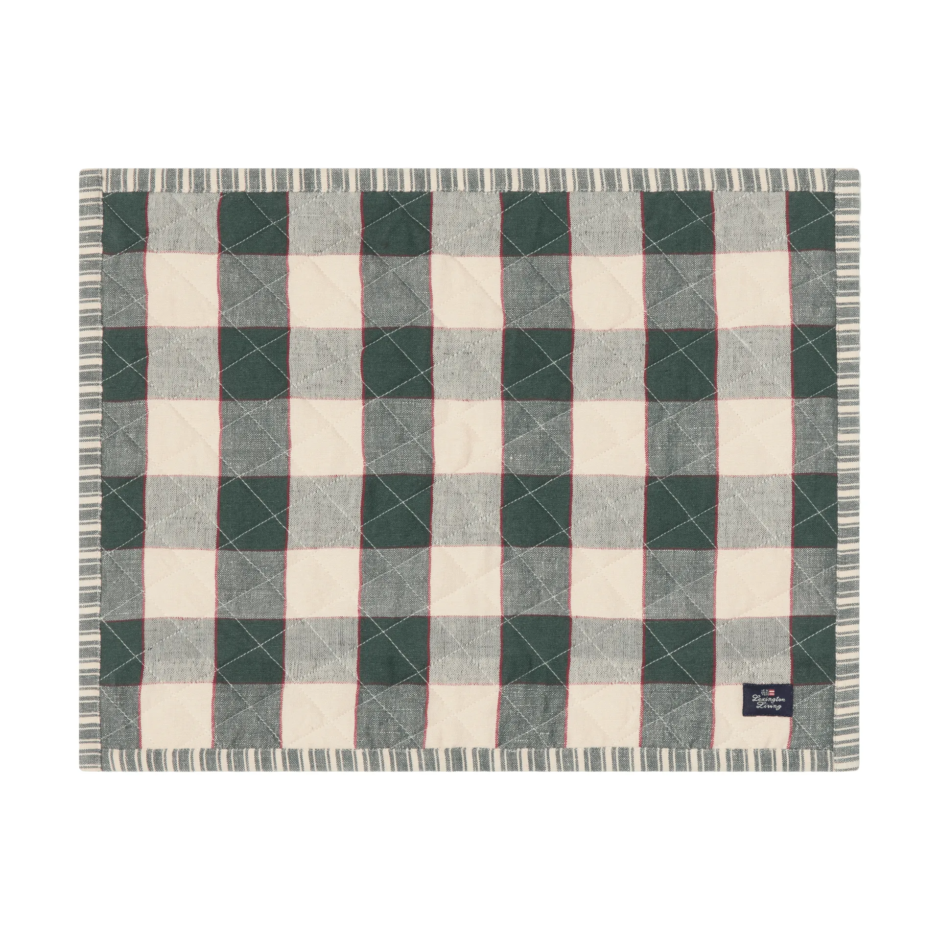Quiltet tosidig bordbrikke, Green-Light beige-red, 35x45 cm Lexington