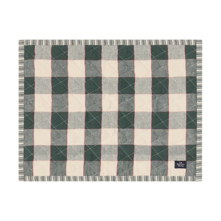 Quiltet tosidig bordbrikke - Green-Light beige-red, 35x45 cm - Lexington