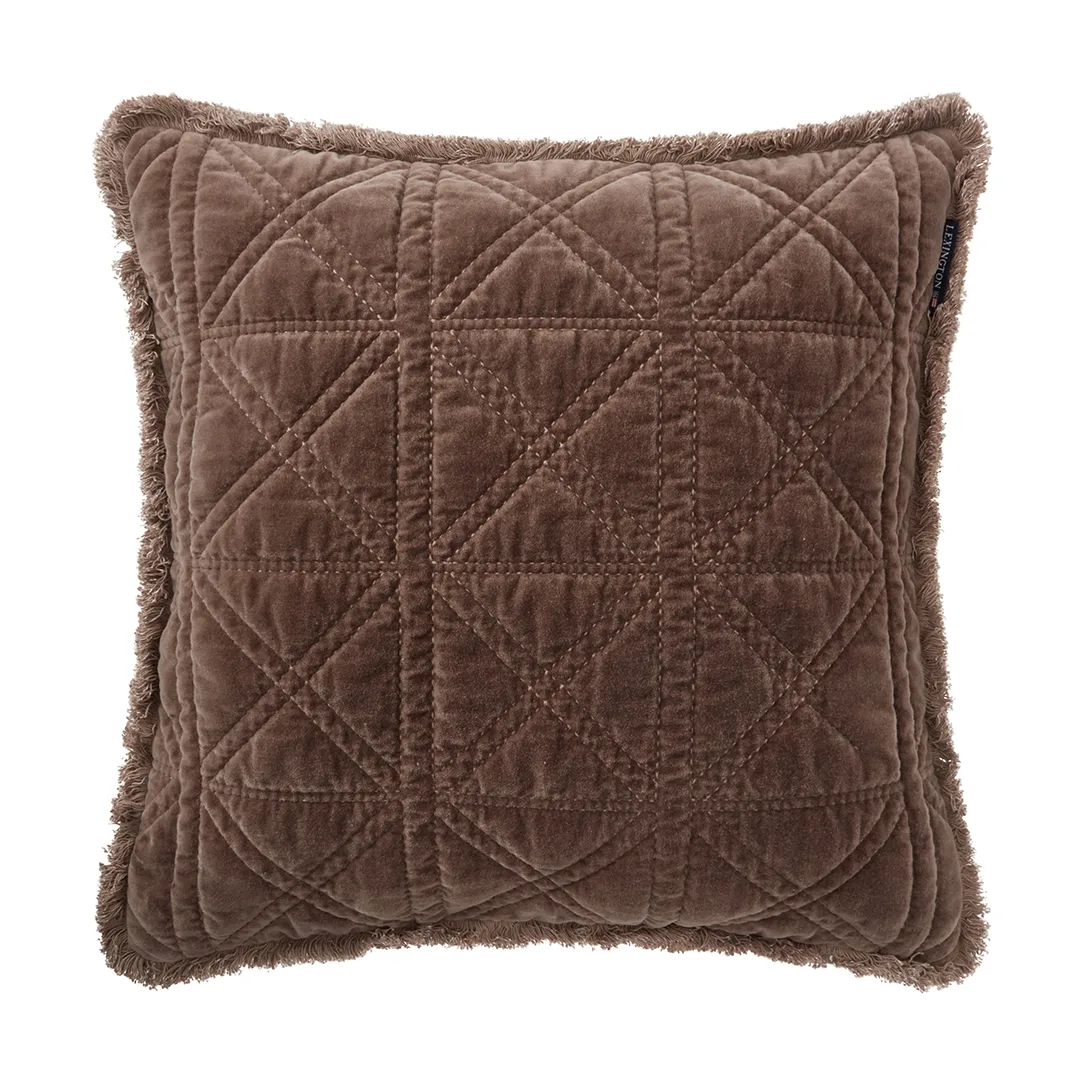 Rattan Quilted Velvet putetrekk 50x50 cm, Brown Lexington