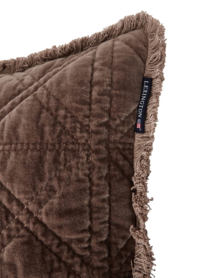 Rattan Quilted Velvet putetrekk 50x50 cm, Brown Lexington