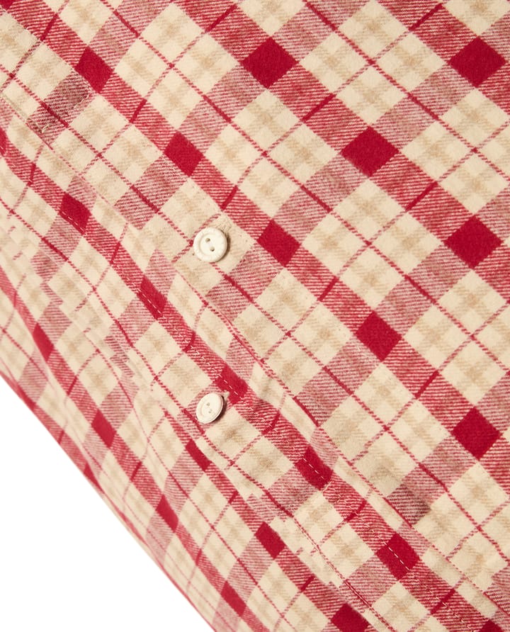 Red-beige Checked bomull flanell sengetøy 2 deler, 50x60 cm, 150x210 cm Lexington