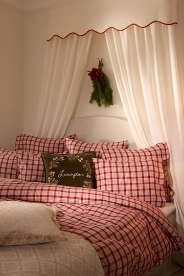 Red-beige Checked bomull flanell sengetøy 2 deler - 50x60 cm, 150x210 cm - Lexington