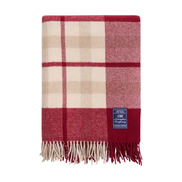 Red-beige Checked resirkulert ullpledd 130x170 cm - Red-beige - Lexington