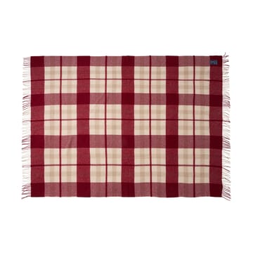 Red-beige Checked resirkulert ullpledd 130x170 cm - Red-beige - Lexington