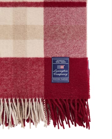 Red-beige Checked resirkulert ullpledd 130x170 cm - Red-beige - Lexington