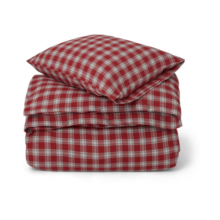 Red Checked Cotton Flannel sengesett - 50 x 60 cm, 150 x 210 cm - Lexington
