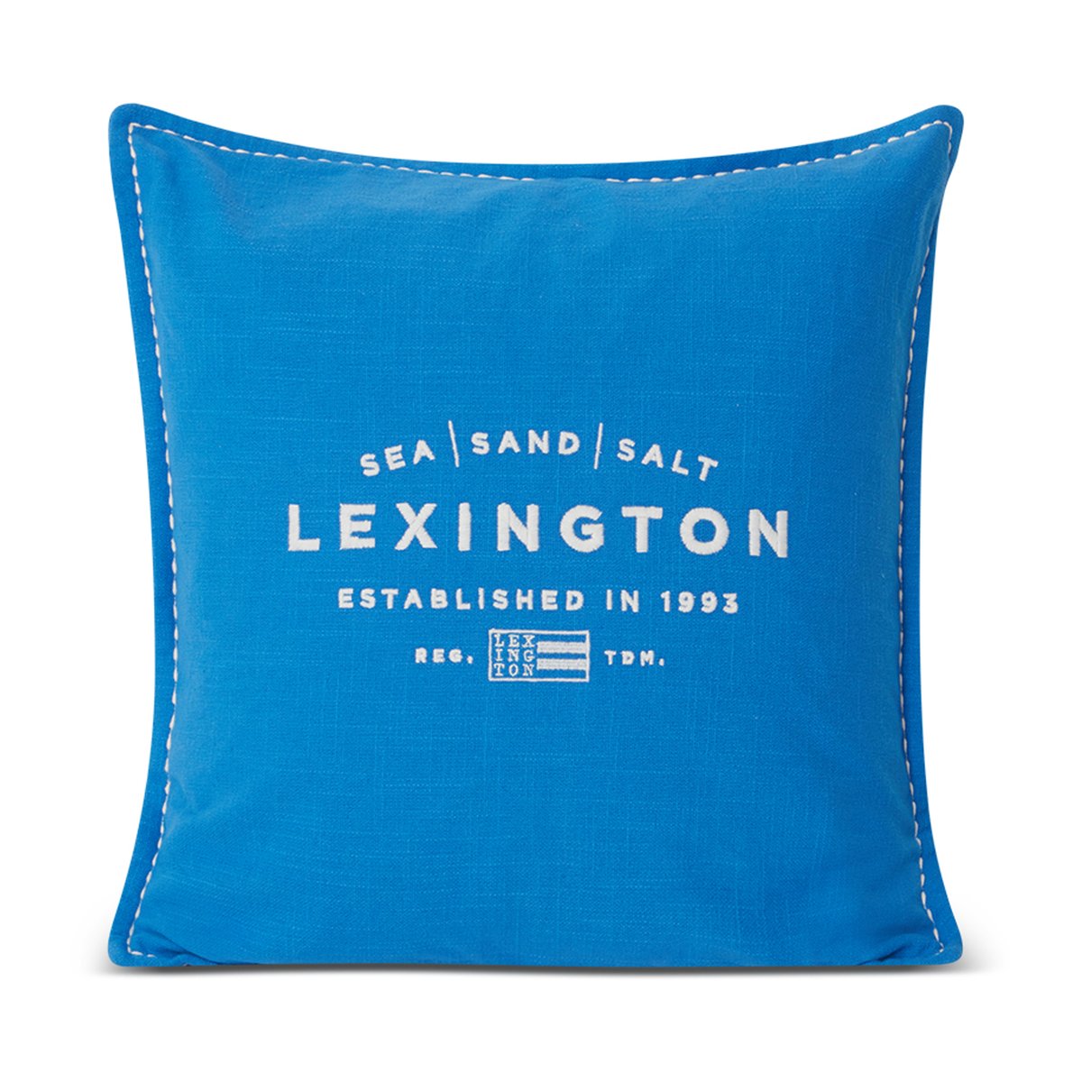 Bilde av Lexington Sea Sand Salt Logo Embroidered putetrekk 50 x 50 cm Blå-hvit