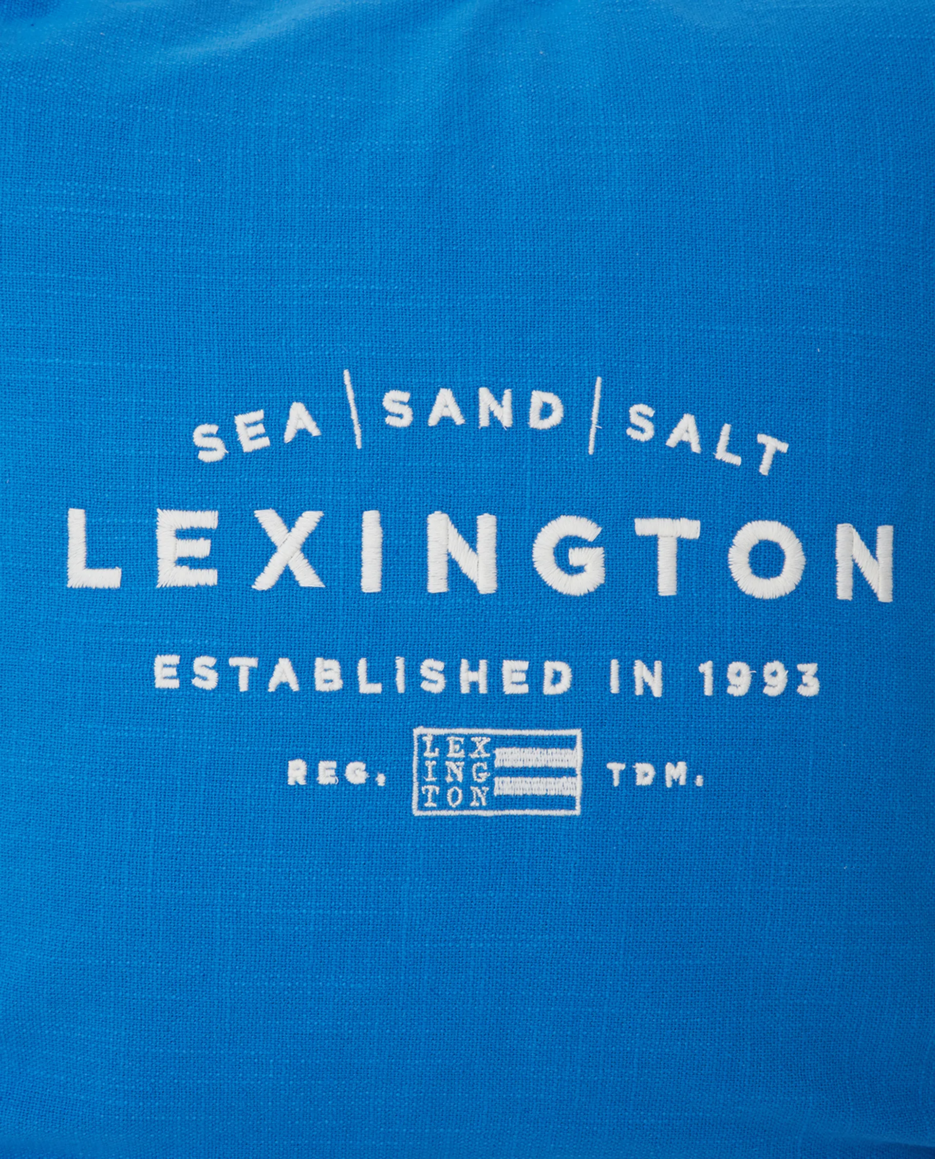 Sea Sand Salt Logo Embroidered putetrekk 50 x 50 cm, Blå-hvit Lexington