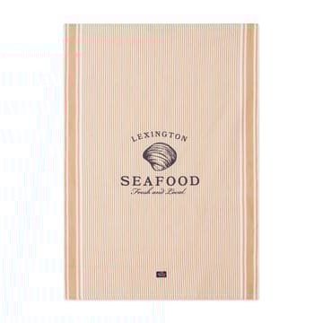 Seafood Striped & Printed kjøkkenhåndkle 50 x 70 cm - Beige-hvit - Lexington