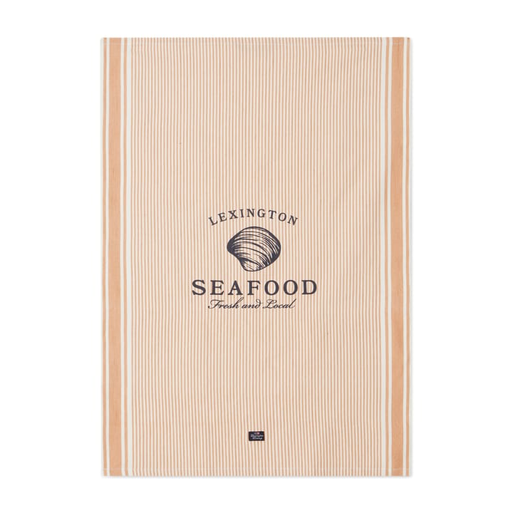 Seafood Striped & Printed kjøkkenhåndkle 50 x 70 cm, Beige-hvit Lexington