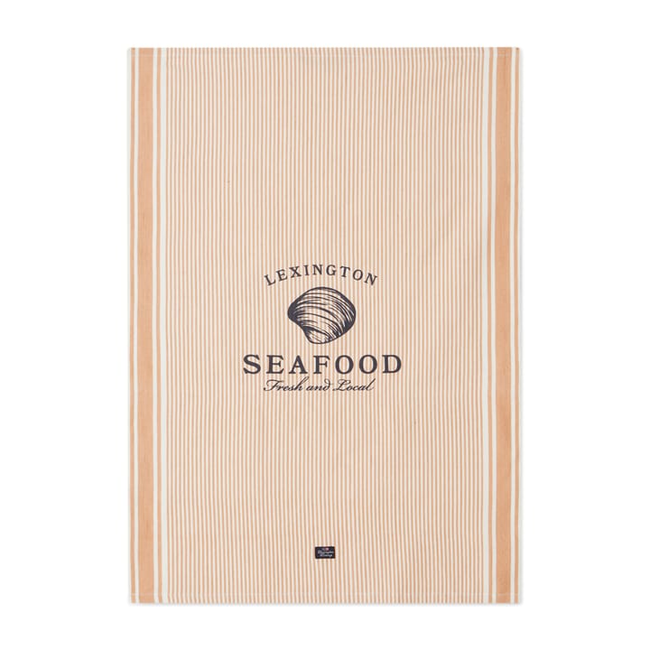 Seafood Striped & Printed kjøkkenhåndkle 50 x 70 cm - Beige-hvit - Lexington