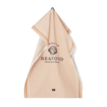 Seafood Striped & Printed kjøkkenhåndkle 50 x 70 cm - Beige-hvit - Lexington