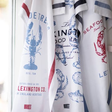 Seafood Twill kjøkkenhåndkle 50x70 cm - White-blue - Lexington