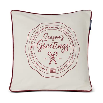 Seasons Greetings Cotton putetrekk 50 x 50 cm - Off white-red - Lexington
