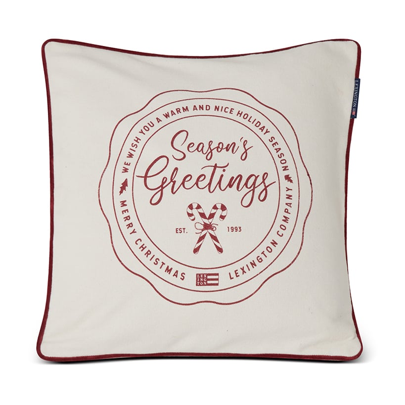 Bilde av Lexington Seasons Greetings Cotton putetrekk 50 x 50 cm Off white-red