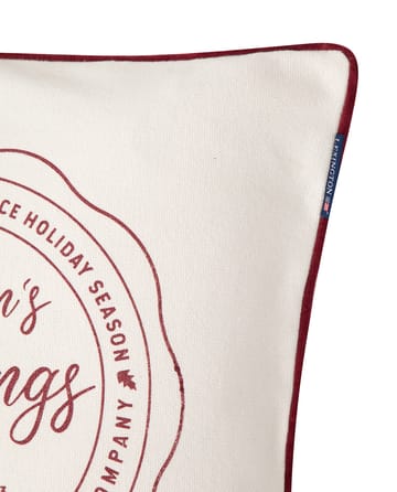 Seasons Greetings Cotton putetrekk 50 x 50 cm - Off white-red - Lexington