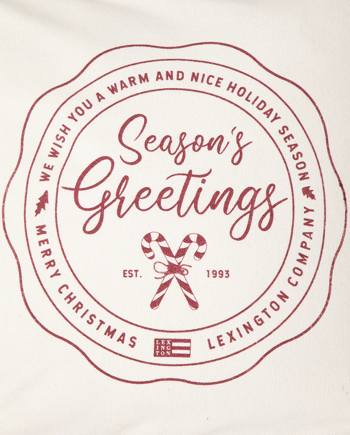 Seasons Greetings Cotton putetrekk 50 x 50 cm, Off white-red Lexington