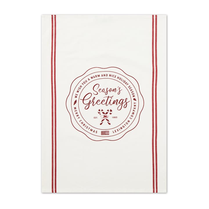 Seasons Greetings Printed kjøkkenhåndkle 50 x 70 cm - White-red - Lexington