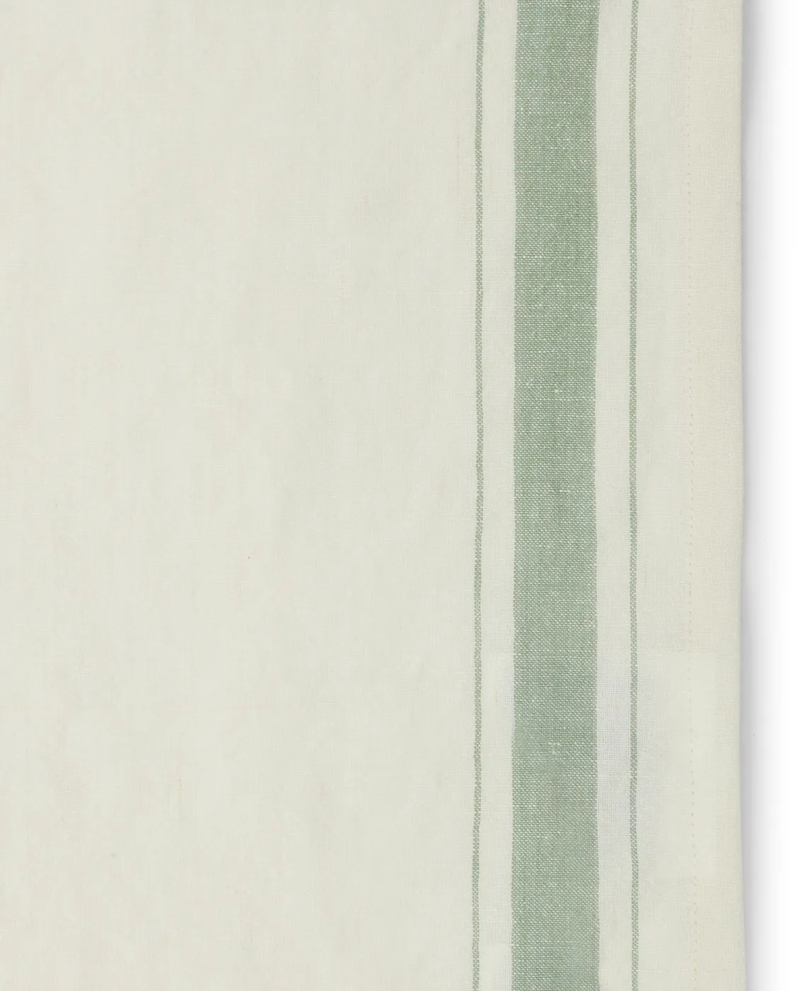 Side striped organic cotton serviett 50 x 50 cm, White-green Lexington