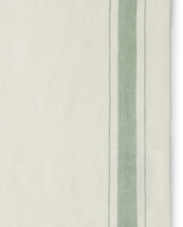 Side striped organic cotton serviett 50 x 50 cm - White-green - Lexington