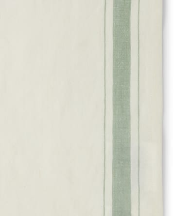 Side striped organic cotton serviett 50 x 50 cm - White-green - Lexington