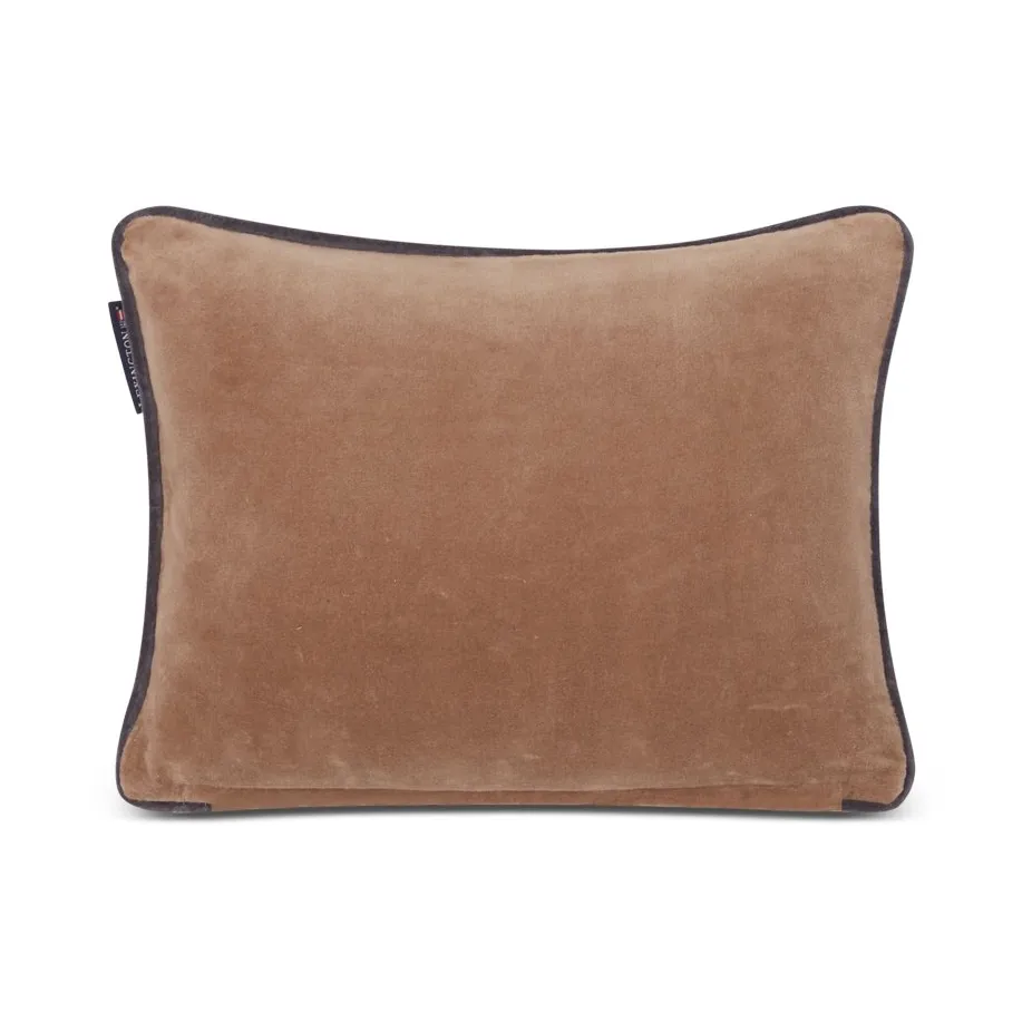 Ski Lodge Organic Cotton Velvet pute 30 x 40 cm, Beige-dark gray Lexington