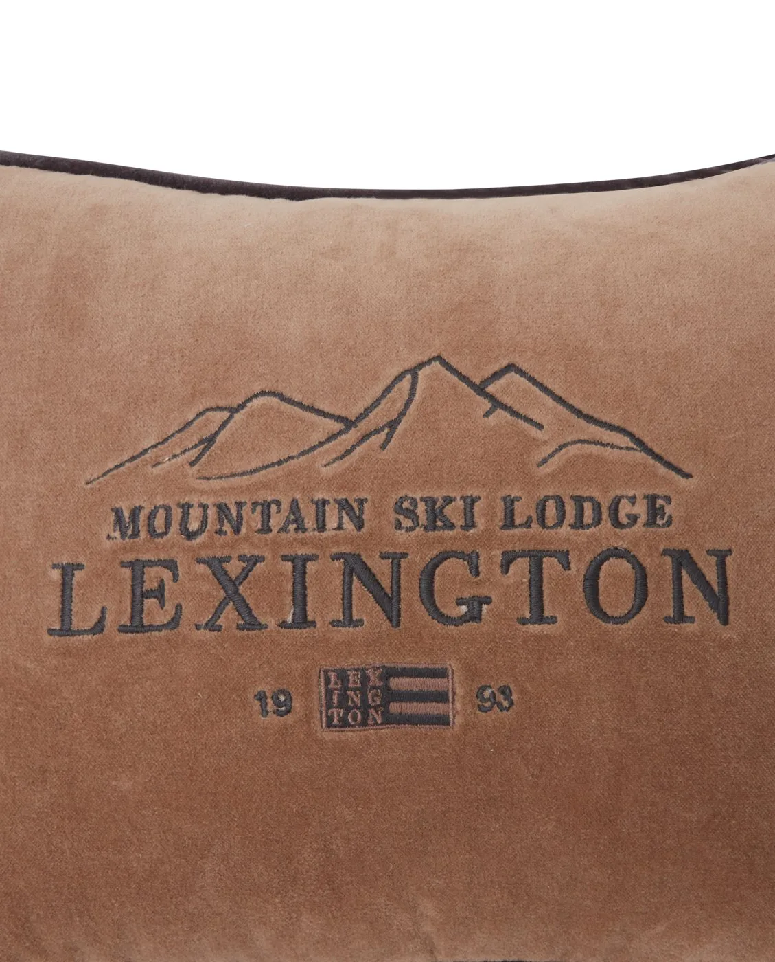 Ski Lodge Organic Cotton Velvet pute 30 x 40 cm, Beige-dark gray Lexington