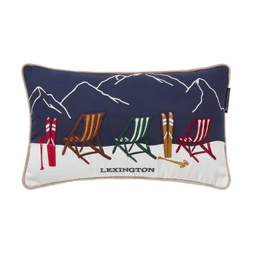 Ski resort økologisk bomull twill pute 30x50 cm - White-Dark blue - Lexington