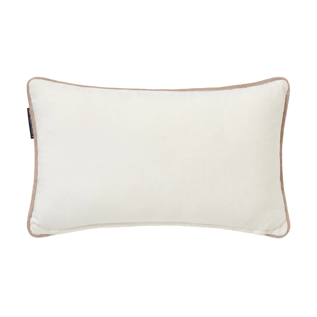 Ski resort økologisk bomull twill pute 30x50 cm, White-Dark blue Lexington