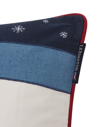 Skier Organic Cotton Twill pute 30 x 40 cm - White-dark blue multi - Lexington