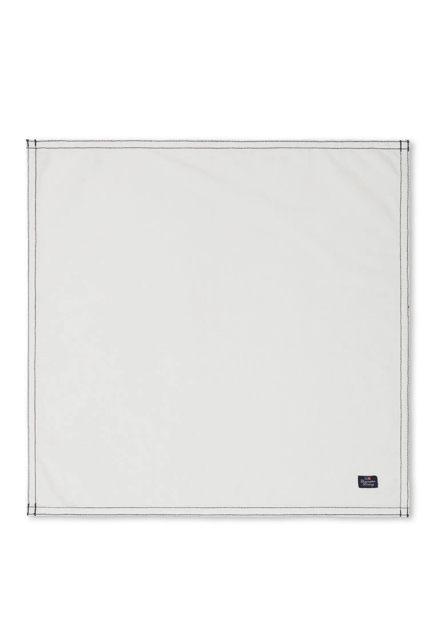 Solid Cotton serviett Kontrastsøm, Hvit Lexington