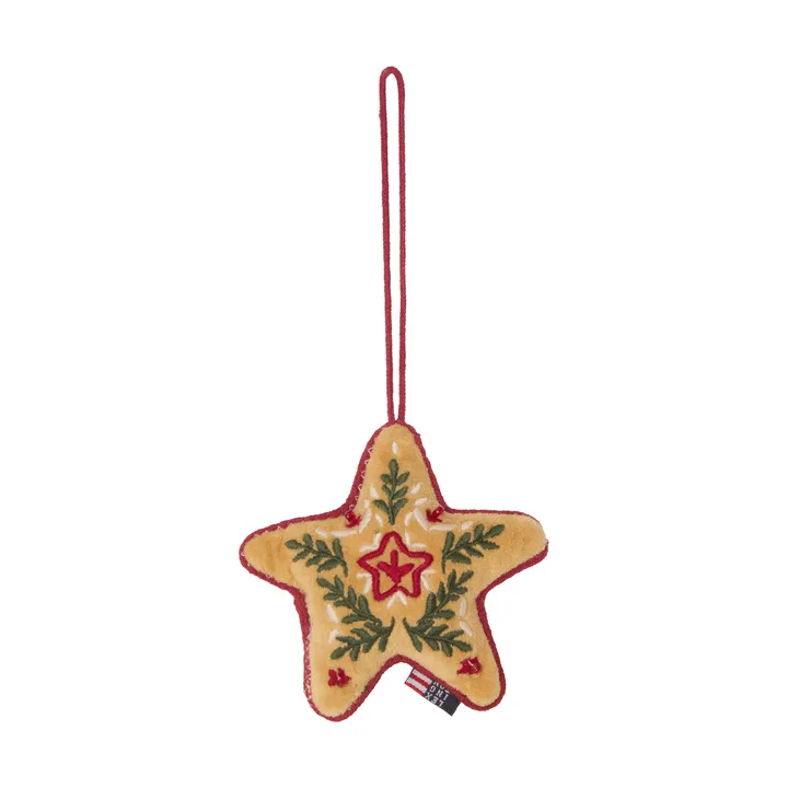 Star økologisk fløyelsbomull juleanheng - Multi, 10x11x3 cm - Lexington