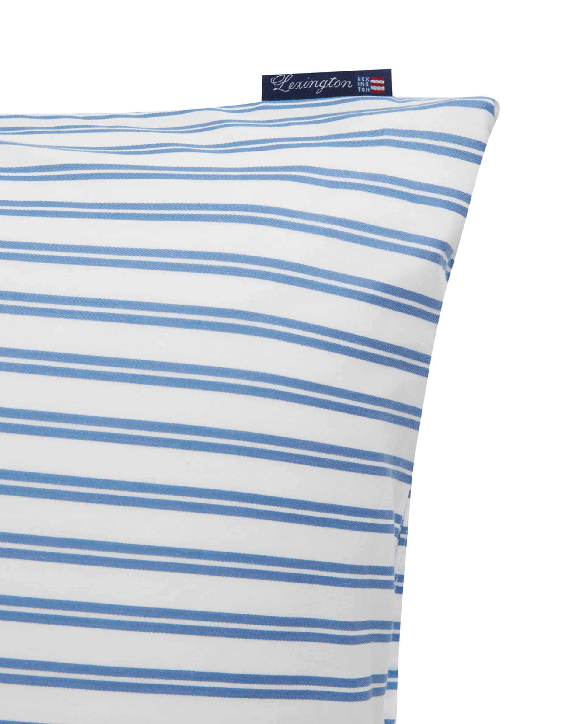 Striped Cotton Poplin putevar 50 x 60 cm, Blå Lexington
