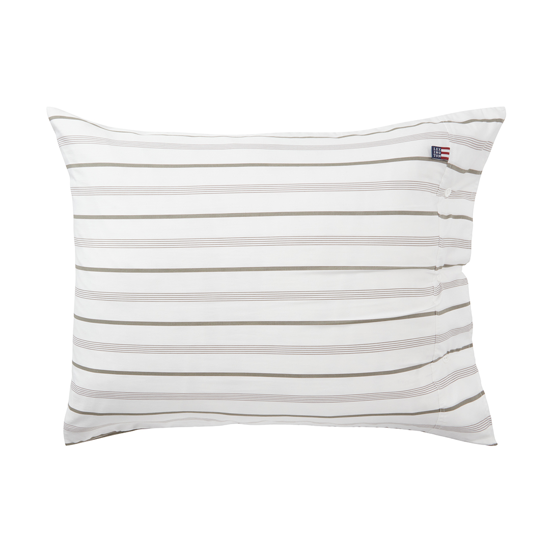 Bilde av Lexington Striped Cotton Poplin putevar 50 x 60 cm White