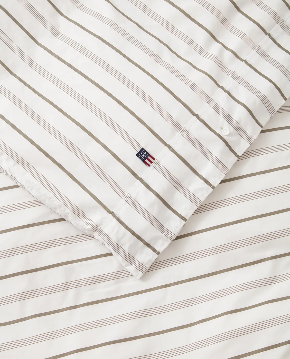 Striped Cotton Poplin sengesett 150x210 cm, White Lexington