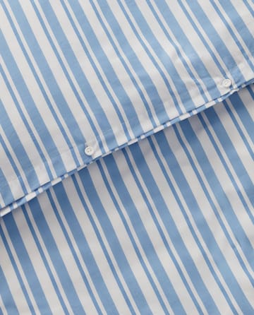 Striped cotton Poplin sengetøysett - White-blue, 1 putetrekk - Lexington