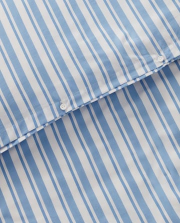 Striped cotton Poplin sengetøysett - White-blue, 2 putetrekk - Lexington