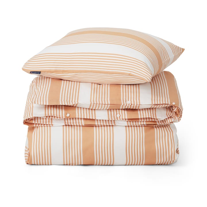 Striped Cotton Sateen sengesett 150 x 210 cm - Beige-hvit - Lexington