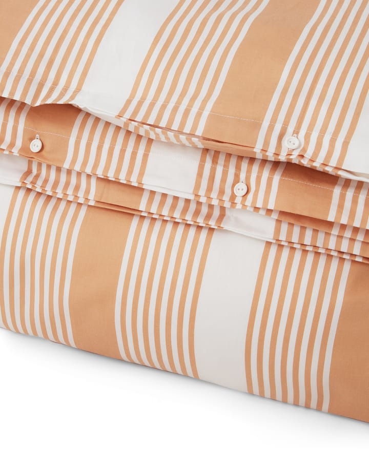 Striped Cotton Sateen sengesett 150 x 210 cm - Beige-hvit - Lexington