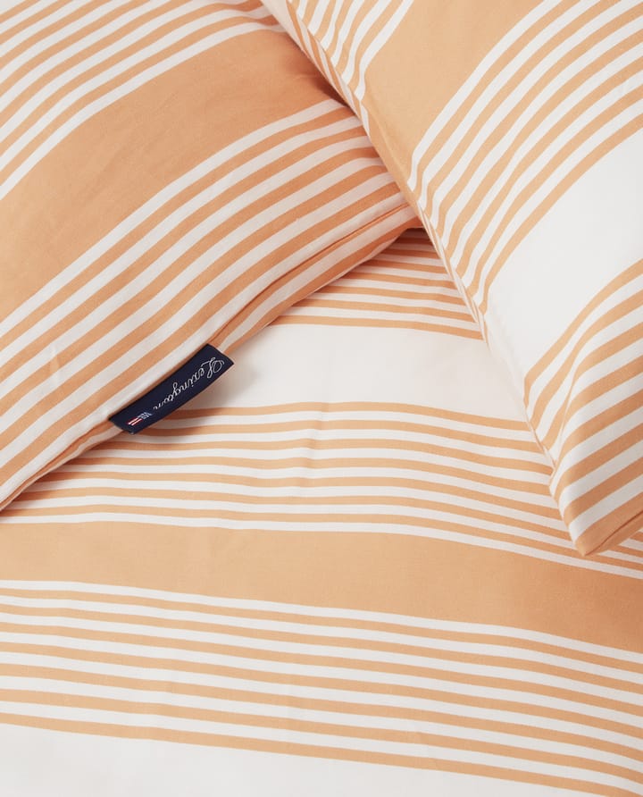 Striped Cotton Sateen sengesett 150 x 210 cm, Beige-hvit Lexington